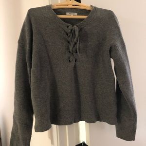 Madewell 100% wool lace-up sweater